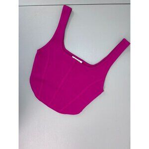 Babaton Aritzia women's small fuchsia pink sculpt knit‎ bustier tank top cropped